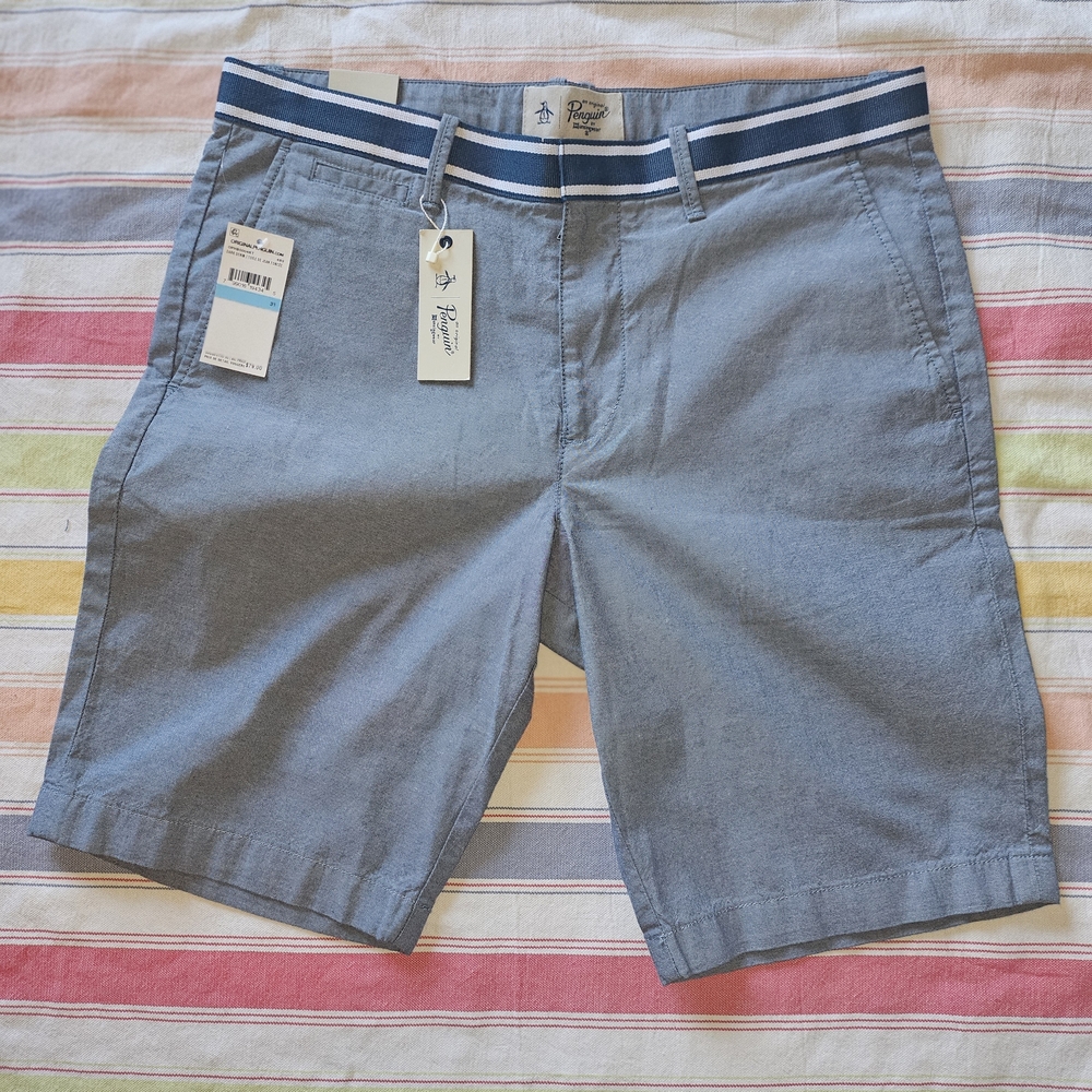 Original Penguin Men's Blue Flat Front Shorts